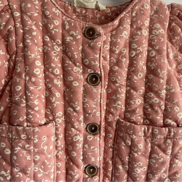 Kid's Jessica Simpson Coral Floral Print Quilted Jacket - Picture 3 of 8